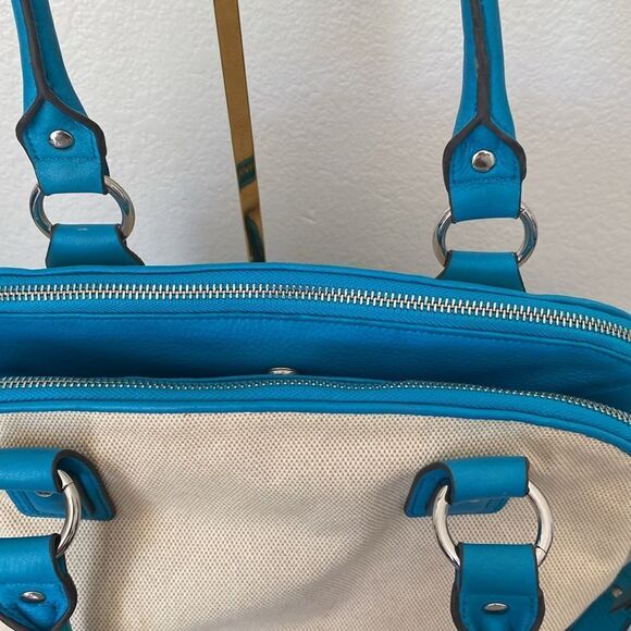 Aimee Kestenberg Canvas Lucy Satchel w/Front Pockets Handbag Bag - Picture 9 of 13